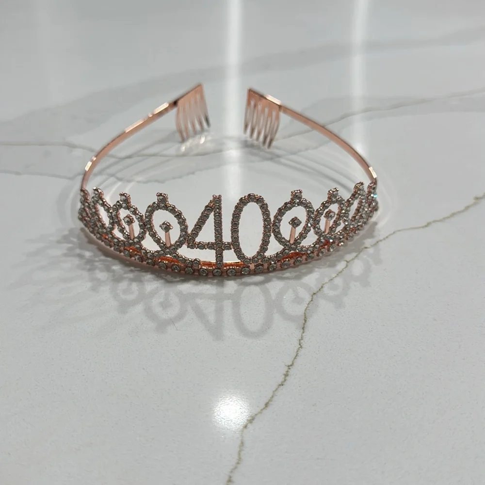 40th Birthday Rose Gold Clip Crown. Never Worn!